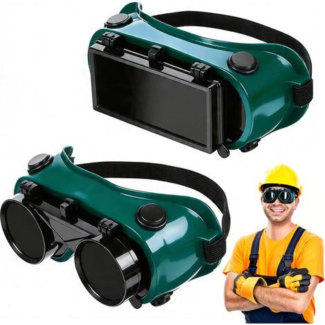 Set aus 2 Schweißerbrillen, stoßfeste Industrieschweißerbrillen, Antivibrations-Schutzbrillen, kompatibel mit klaren und schwarzen Gläsern, für Heimwerkerarbeiten. (1/5)