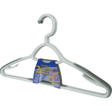 Cintre adulte plastique x2 43cm antiglisse