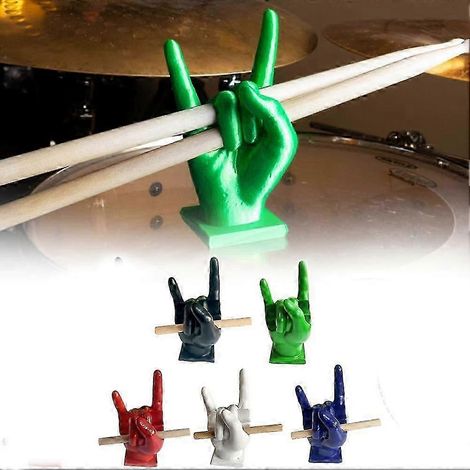 Support pour baguettes de batterie, présentoir en résine façonné à la main Support pour baguettes de batterie rock, accessoires de décoration pour baguettes de batterie (2 pièces) (1/5)