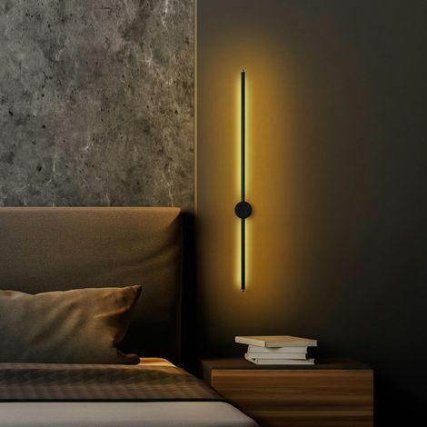 Applique murale LED design, 1 tige noire verticale VIESTE (1/5)