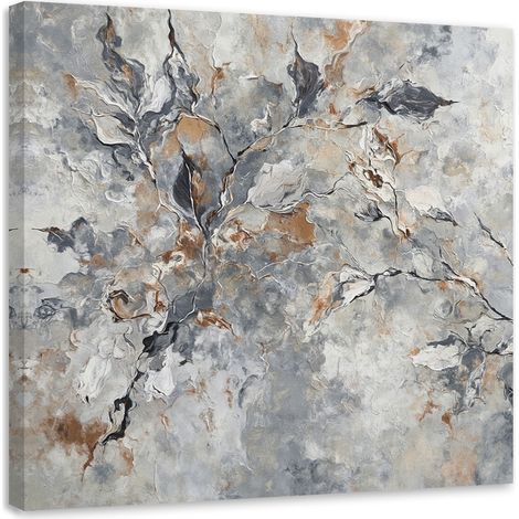 Tableau déco Botanique abstraite Or gris 40x40 (1/5)