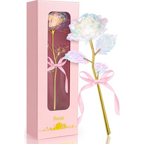 Eternal Rose, Cadeaux Originaux pour Femmes, Fleurs Artificielles Colorées pour Anniversaires, Fête des Mères, Saint-Valentin, Noël (1/4)