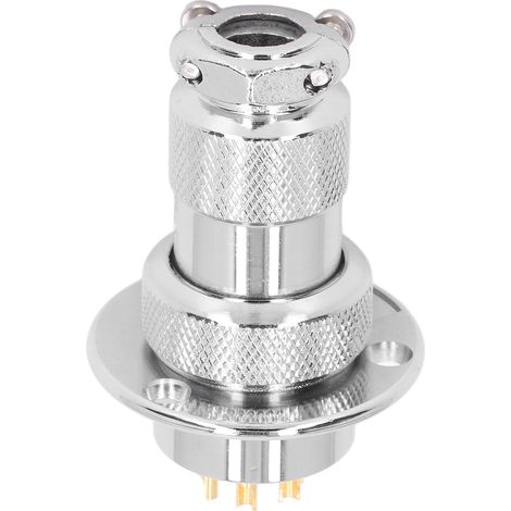 Kit de 15 connecteurs de prise aviation à bride ronde avec couvercle étanche 250 V 7ABEM25‑8Y (8 broches) (1/5)