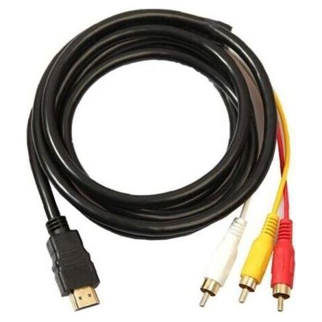 HDMI RCA 3 Câble HDMI Vers RCA Convertisseur Adaptateur Câble Cordon émetteur De Transmission à Sens Unique De HDMI 1,5m RCA (1/4)