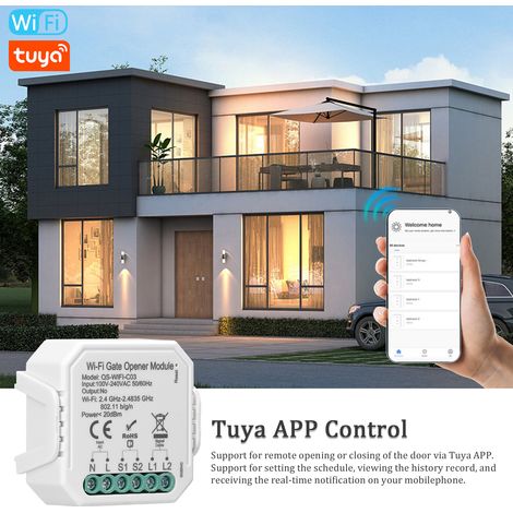 Tuya – Apriporta per garage Wi-Fi, controllabile tramite smartphone, telecomando tramite app, compatibile con Alexa Home per il controllo vocale. (1/5)
