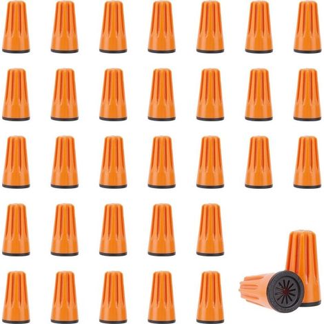 Lot de 30 capuchons de connexion étanches orange pour fils électriques, bornes à vis à torsion. (1/5)