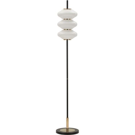 Lampada da Terra Vintage Glam - Piantana 168 cm in Ferro e Vetro, Attacco E14 per 3 Lampadine, Stile Anni 60 Retro - 30x30x168 cm