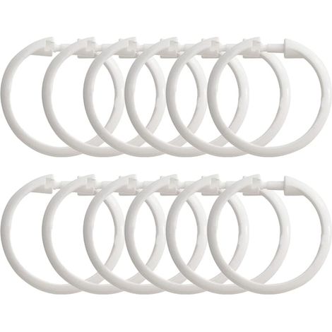 Lot de 12 anneaux rideau douche circulaires, crochets résistants pour (1/5)