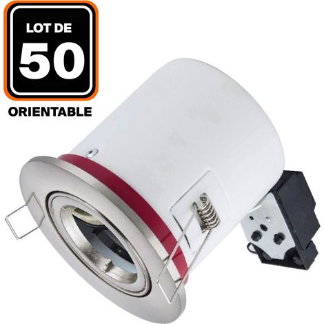 50 Supports Spot BBC Orientable INOX IP20 avec Douille GU10 (1/2)