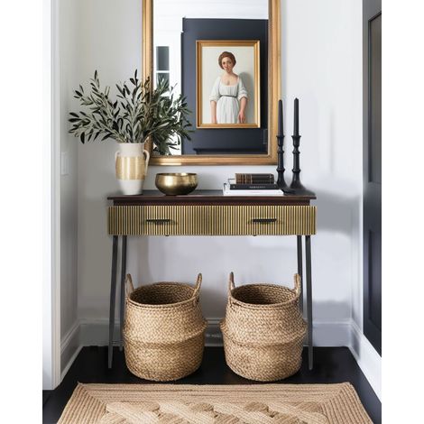 Moon - Console finition laiton vieilli 90 cm (1/5)