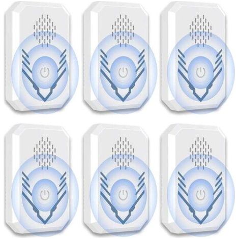 Repulsif Ultrason Souris et Rats 6 Pièces, Anti Souris Rats,Anti Moustique, Sûr et Économe en Énergie, Repulsif Ultrason pour Rat,Souris, Cafards,Moustiques, Nuisibles (1/4)