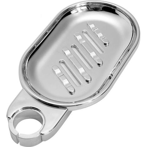Porte-savon à Clip Durable, porte-savon réglable, Rail de douche, plaques coulissantes, porte-savon de couleur argent lisse de 12.5x8cm (1/5)