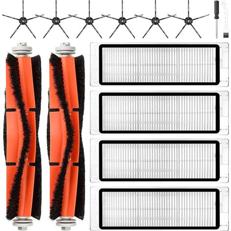 14 Stück Zubehörset für Xiaomi Roborock S6 / S5 Max / S5 / S6 Pure / S6 Maxv / S60 / S65 Saugroboter, Ersatzteile 2 Hauptbürste 4 HEPA Filter 6 Seitenbürste 1 Reinigungszubehör 1 Schraubendreher (1/5)