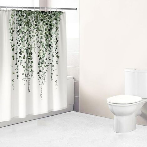Rideau de Douche Anti Moisissure Rideaux Douche en Polyester Imperméable Rideau de Bain Lavable de Taille Rideau Salle de Bain 180 cm x 180 cm (1/5)
