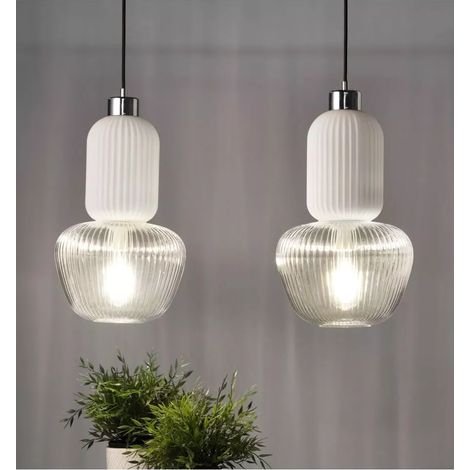 lampada a sospensione onli "jelly" doppio vetro trasparente bianco satinato 1xe27 (1/4)