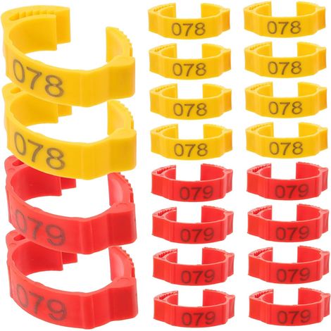 200 Anneaux de Jambe de Volaille en Plastique Légers et Pratiques pour Identification Sécurisée des Poulets, Accessoires pour Oiseaux en Pack de 200 Pièces, Élevage (1/5)
