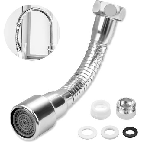 Prolunga per rubinetto da 14 cm, funzione girevole a 360°, antideflagrante e antiruggine, adatta per prolunghe per rubinetti da bagno e da cucina (1/5)