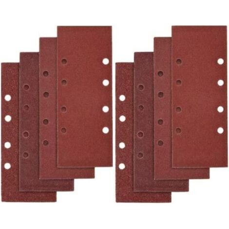 40 feuilles de papier de verre 93x185 mm adaptées pour 8 trous de grains abrasifs P40, P60, P80, P100 (1/5)