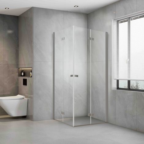 Eckduschwand mit Falttür HARLEEM FLEX- Glas 6 mm / 100x100 cm