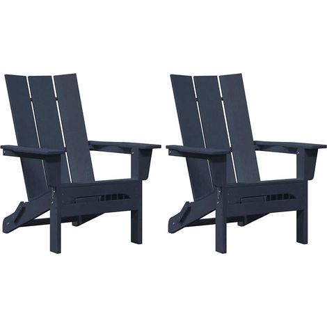 Maison Exclusive - Sedia da Giardino 2 pcs Navy 80.5 x 74.5 x 92 cm Polietilene