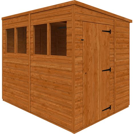8x6 Flex Pent 12mm Flex - L238.8 x W175 x H203 cm - Solid Wood/Softwood/Pine - Burnt Orange