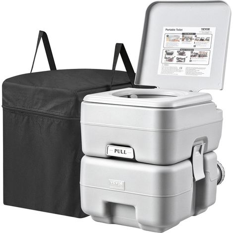Toilette Portable Camping WC de Voyage avec Chasse d'Eau Réservoir Déchets 20L Réservoir Eau 12L Étanche avec Sac de Transport (1/5)