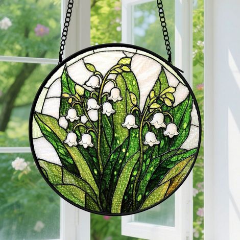 12.5cm Suspension en vitrail, attrape-soleil coloré élégant artistique, décoration intérieure maison, cadeau Anniversaire pour femme, homme, professeur (1/5)