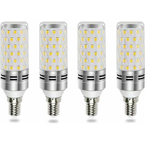 E14 LED 16 W Kaltweiß-Glühbirne – entspricht 100–120 W Halogenglühbirne, strahlt 1600 lm mit 360°-Licht aus, geeignet für Kronleuchter, Wandlampen und Nachttischlampen, 4er-Pack, nicht dimmbar. (1/4)