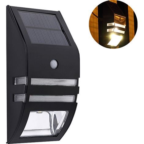 Lampes solaires extérieures décoratives à détecteur de mouvement en acier inoxydable, alimentées par LED, étanches, pour porte d'entrée, patio, clôture et porche. (1/5)