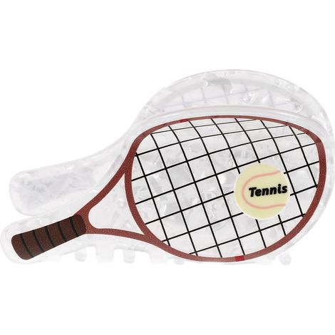 Sportliche Rutschfest und Geeignet für Dickes und Dünnes Haar Acryl Haarklammer mit Tennisschläger Motiv Modisches Accessoire für und Sport (1/5)
