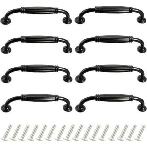 Set mit 8 Möbeltürgriffen, 96 mm, Griffe aus Aluminiumlegierung für moderne Kleiderschrankschubladen, inklusive Schrauben