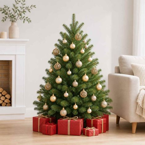 Palline di Natale per albero decorazioni natalizie in plastica rosa e oro set da 100 pezzi - PANGIVO (1/5)