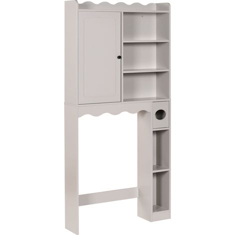 Bathroom Cabinet Light Beige MDF Storage with Shelves Traditional Style Bathroom PENON (1/5)