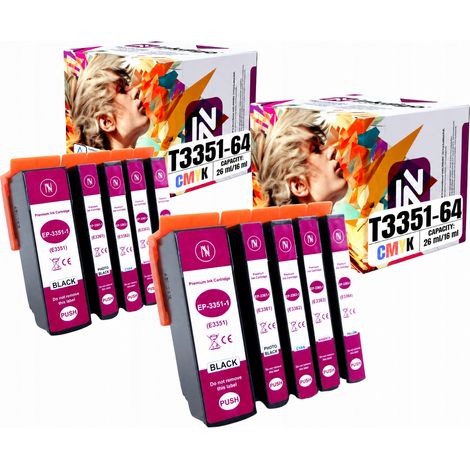 Tinta Inkdigo T3351-T3364 compatible con Epson Expression Premium XP-530 con certificación TÜV. (1/5)
