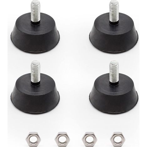 Pies ajustables roscados M6, 4 pies de goma para muebles, pies ajustables antideslizantes para muebles, diámetro (1/3)