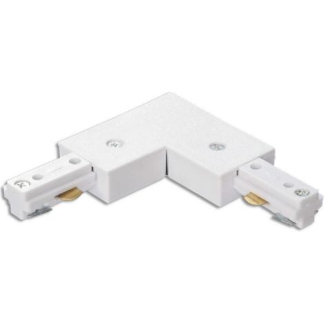 Connettore a L per binario elettrificato monofase 3 fili (F) (N) + (T) bianco Aigostar