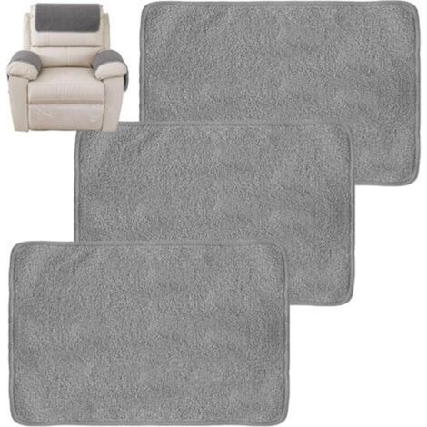 Lot de 3 Housse D'appui-tête de Canapé en Polyester Souple, Housse D'accoudoir de Canape, résistante à l'usure Protection Housse de Fauteuil Relax (1/5)