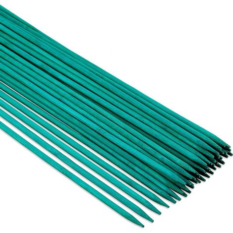 50pcs 38cm Bamboo Plant Sticks Green, Plant Sticks Support Flower Stick, Orchid Stick Plant Sticks with 50 Plant Ties for Supporting Climbing Plant Orchid Tomato (1/5)