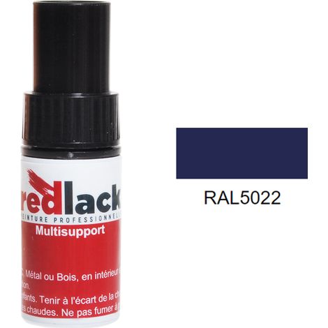 Flacone per ritocchi con pennello 9ml – RAL 5022 – Blu notte – lucido – multisupporto – Redlack
