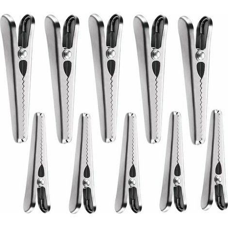 Tütenclips, 10 Stück Tütenverschlussclips Lebensmittelbeutel Verschlussclips Metallbeutelclips für Lebensmittel-, Kaffee-, Brot- und Snackbeutel (1/5)