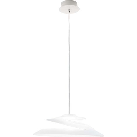 Suspension Aragon En Métal Et Verre Blanc, Led Intégrée 18 W, 3000 K, Dimmable Avec Coupure De Phase, Diamètre 530 Mm, Classe 1, Ip20 (1/3)
