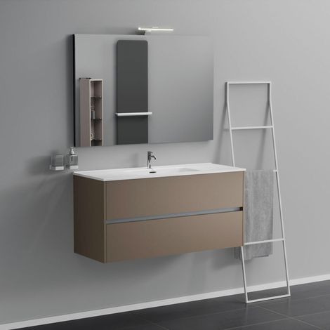 Inda - Mobile bagno 2 cassetti L.120 con lavabo specchio e