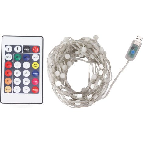 Ortviai Guirlande Lumineuse Décorative LED 100 Ampoules, Télécommande, 16 Couleurs, Alimentation USB pour Chambre (1/5)