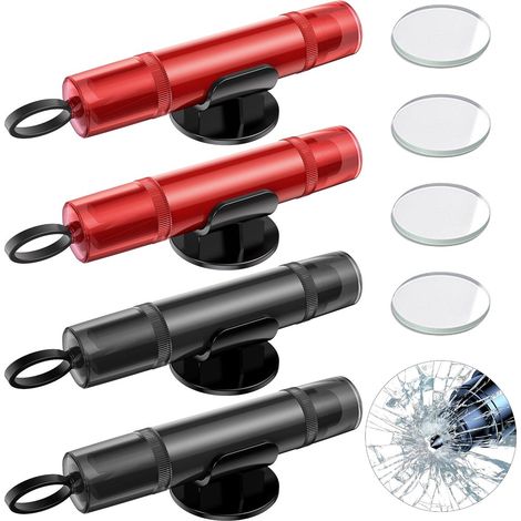 Sicherheitshammer – Halter – Sicherheit – Rot – 2-teilig – Notfallhammer – Autohammer – 2-in-1-Sicherheitshammer und Gurtschneider (1/5)