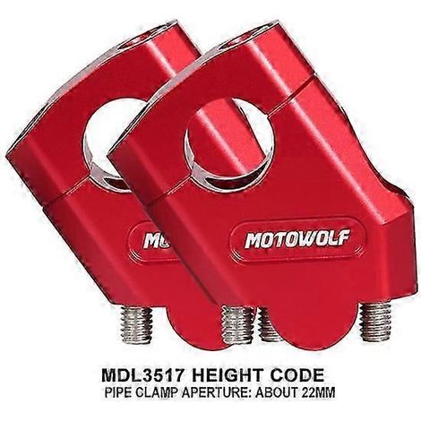 Rehausseur de guidon pour Benelli Trk502 Trk520x, fixation par collier, compatible avec les modèles Trk 502, Trk 502x, Bj500 Leoncino 500 (2020-2021) (22 mm, rouge) (1/5)