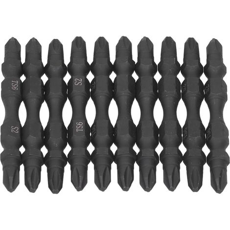 Kit de 10 embouts de tournevis magnétiques doubles PH2, tige hexagonale 1/4", petite tête (1/5)