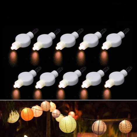 guirlandes lumineuses LED suspendues éclairage décoratif ultra-lumineux pour lanternes à ballons durée vie heures chaud lot de 12 36 Blanc (1/5)