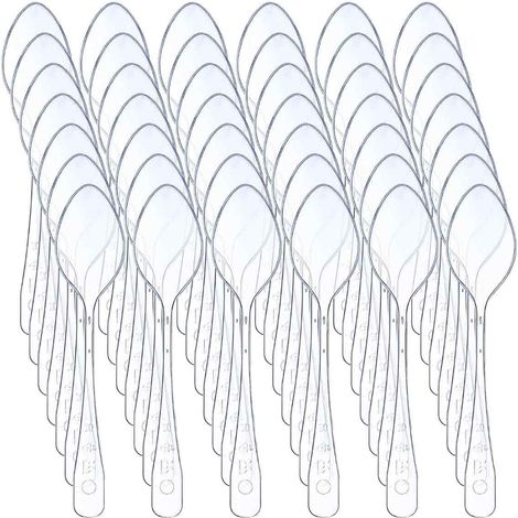 Cuillère À Dessert - En Plastique Réutilisable - Pour Fêtes Et Usage Quotidien - 100 Pièces