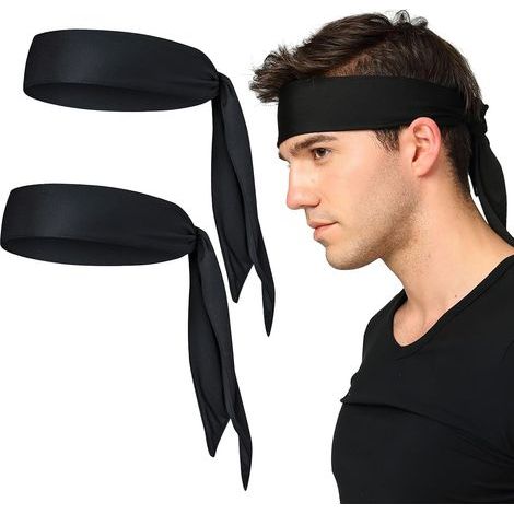 2 pièces Bandeau Cheveux Hommes Femme, sportbandeau Transpiration Front, Bandeau Cheveux Sport, Bandeau Hommes Sport Noir pour Course Tennis Fitness (1/5)