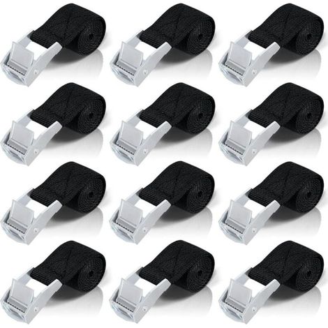 50cm Tie Down Straps, 12pcs Ratchet Straps with Zinc Alloy Fasteners for Fixing/Bike Rack/Luggage/Mobile Pulling (1/5)